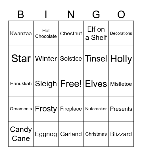Christmas BINGO Card