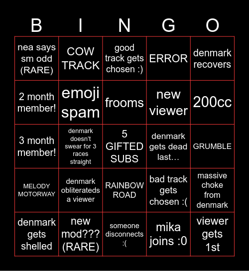 Denmark bingo 5x5 Bingo Card
