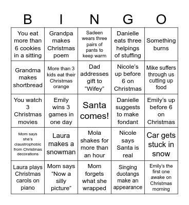 EBIO Christmas BINGO Card