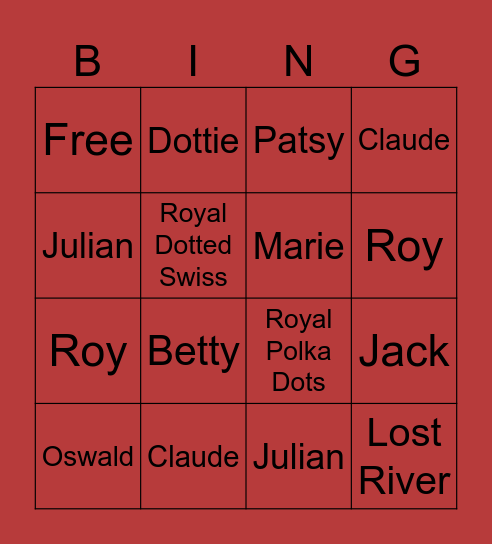 A Redbird Christmas Bingo Card