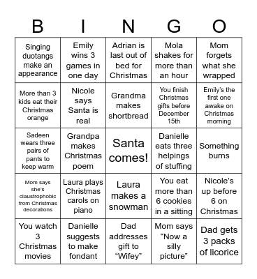 EBIO Christmas BINGO Card