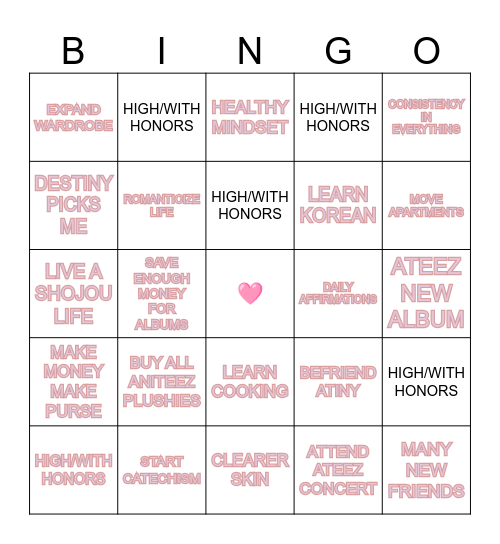 🩷 — M.A 2025 Bingo Card