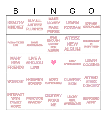 🩷 — M.A 2025 Bingo Card