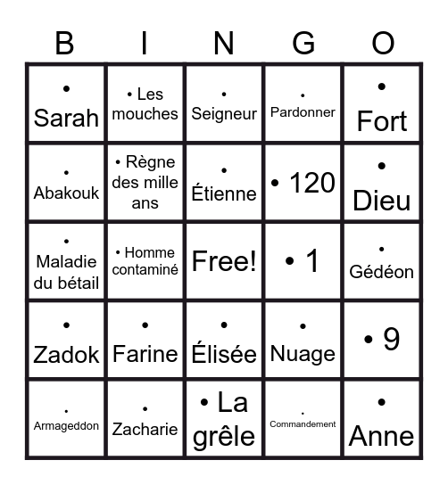 BINGO SPIRITUEL Bingo Card