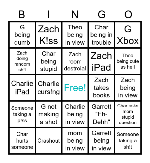 ...fam Bingo Card