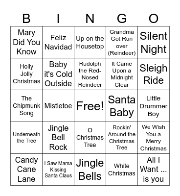 Christmas Slingo Bingo Card