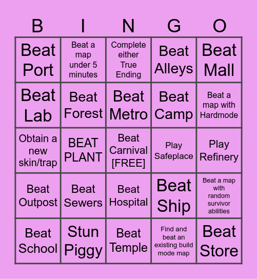 Piggy Bingo, have fun! Bingo Card