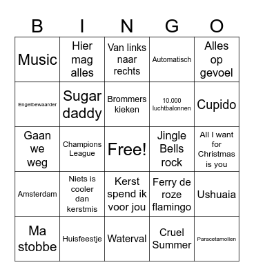 Muziek bingo Card