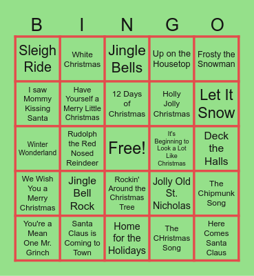 Christmas Bingo Card