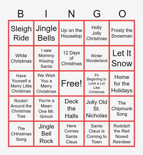 Christmas Bingo Card