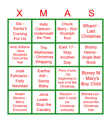 XMAS ROUND Bingo Card