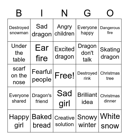 Español 2: La niña y el Dragón Bingo Card