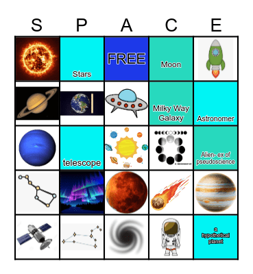 OUTER SPACE Bingo Card