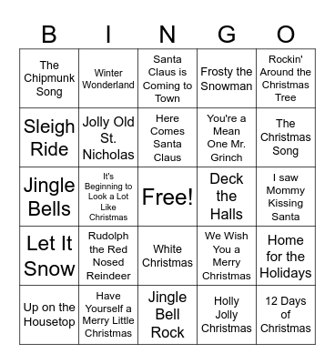 Christmas Bingo Card