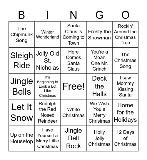 Christmas Bingo Card