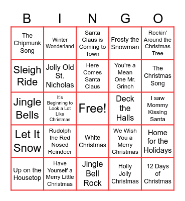 Christmas Bingo Card
