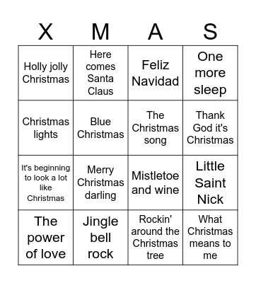 CHRISTMAS BINGO Card