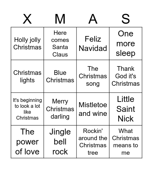 CHRISTMAS BINGO Card