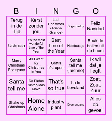 SinterKerst Hockey MO12-1 Bingo Card