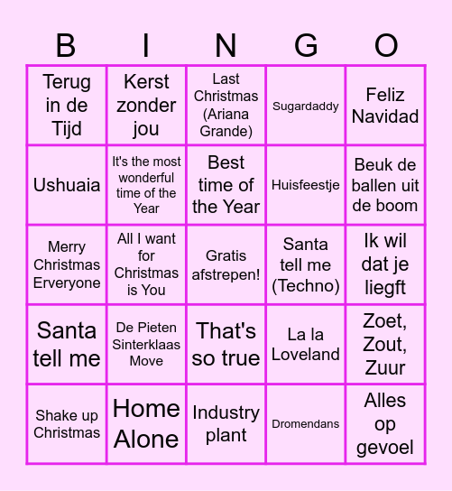 SinterKerst Hockey MO12-1 Bingo Card