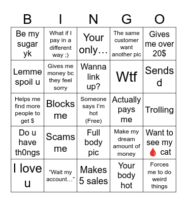 money bingo Card