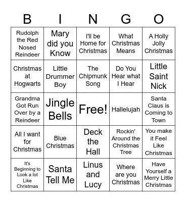 Holiday Bingo Card