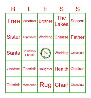 Blessing Bingo Card
