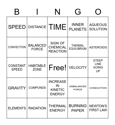 FALL SEMESTER EXAM Bingo Card