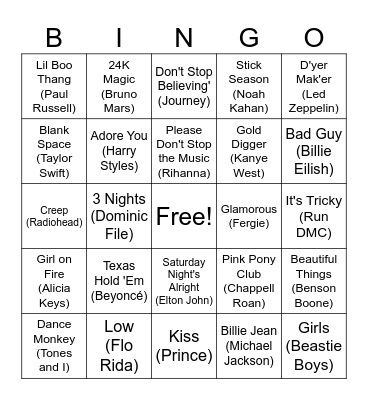 Fancy Pants 2024 Bingo Card
