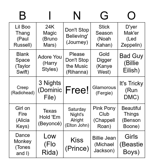 Fancy Pants 2024 Bingo Card