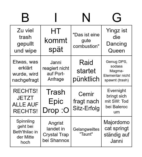 Mongo VZ Pflicht Bingo Card