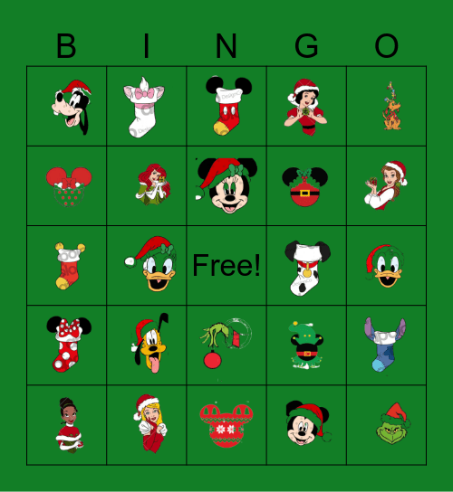 Christmas Disney Bingo Card