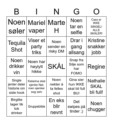 Jentenes julebord 2024 Bingo Card