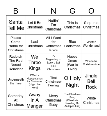 Some Holiday Cheer Bingo Card