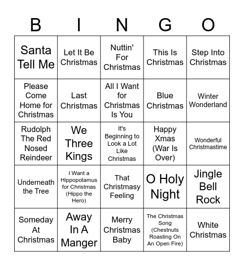 Some Holiday Cheer Bingo Card