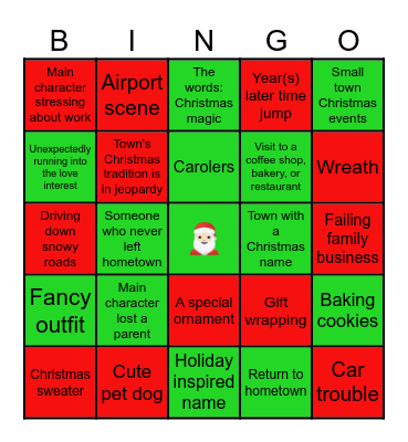 Hallmark Christmas Bingo Card