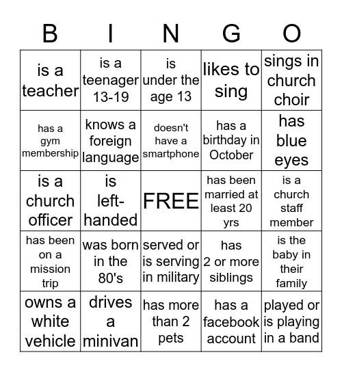 Find someone who.... Bingo Card