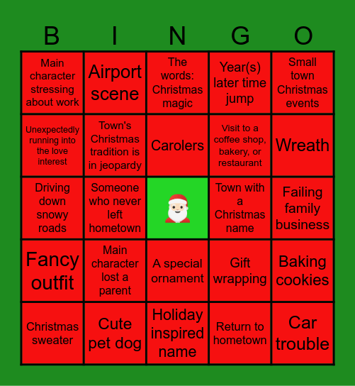 Hallmark Christmas Bingo Card