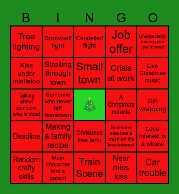 Hallmark Christmas Bingo Card