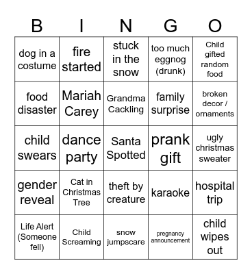 Christmas Bingo Card
