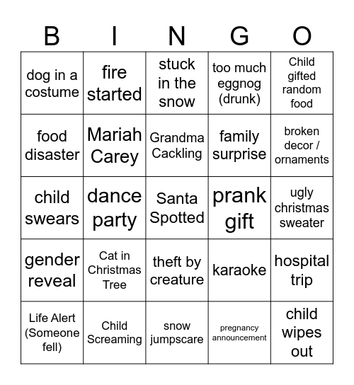 Christmas Bingo Card