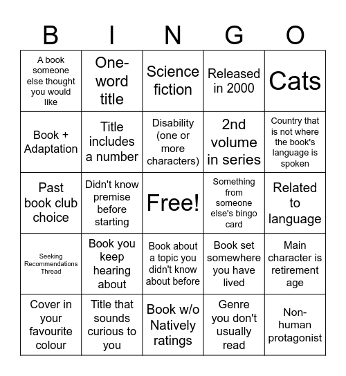 2025 Korean Reading Challenge Bingo Card