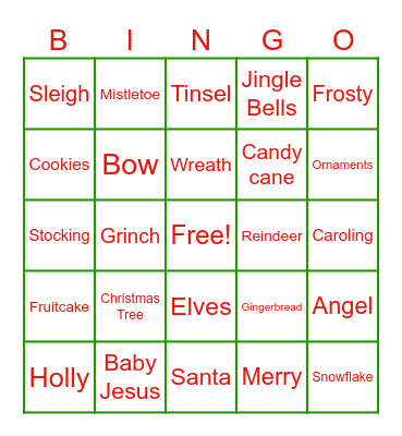 XMAS BINGO Card