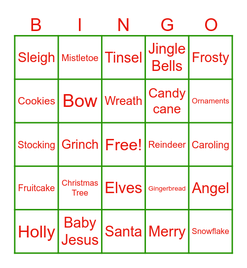 XMAS BINGO Card