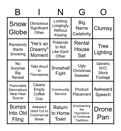 Christmas Movie Bingo Card