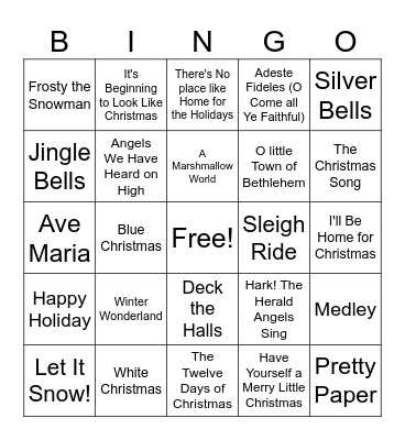Christmas Bingo Card