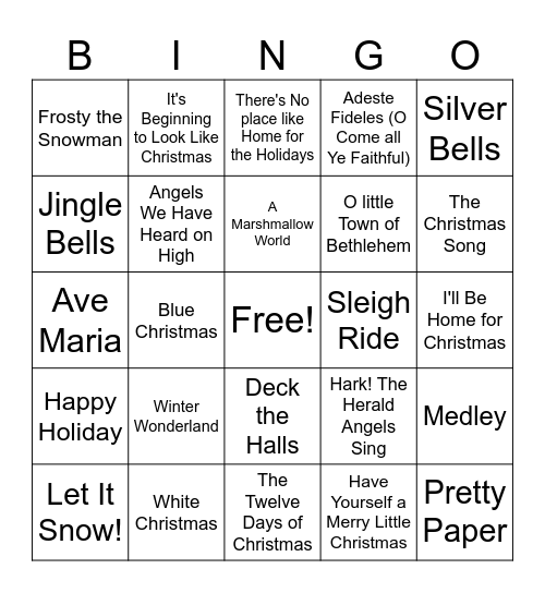 Christmas Bingo Card