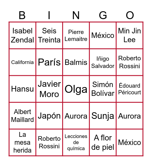HUELLAS DE PAPEL Bingo Card
