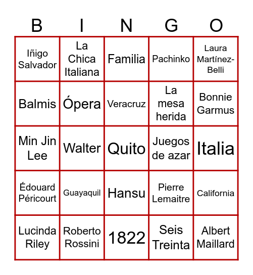 HUELLAS DE PAPEL Bingo Card