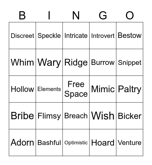 The Wishtree Sight Word Bingo! Bingo Card